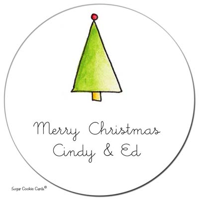 Sugar Cookie Gift Stickers - Holiday Tree